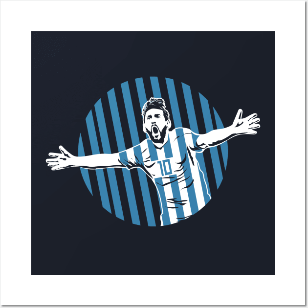 Messi Celebrating Wall Art by StripTees